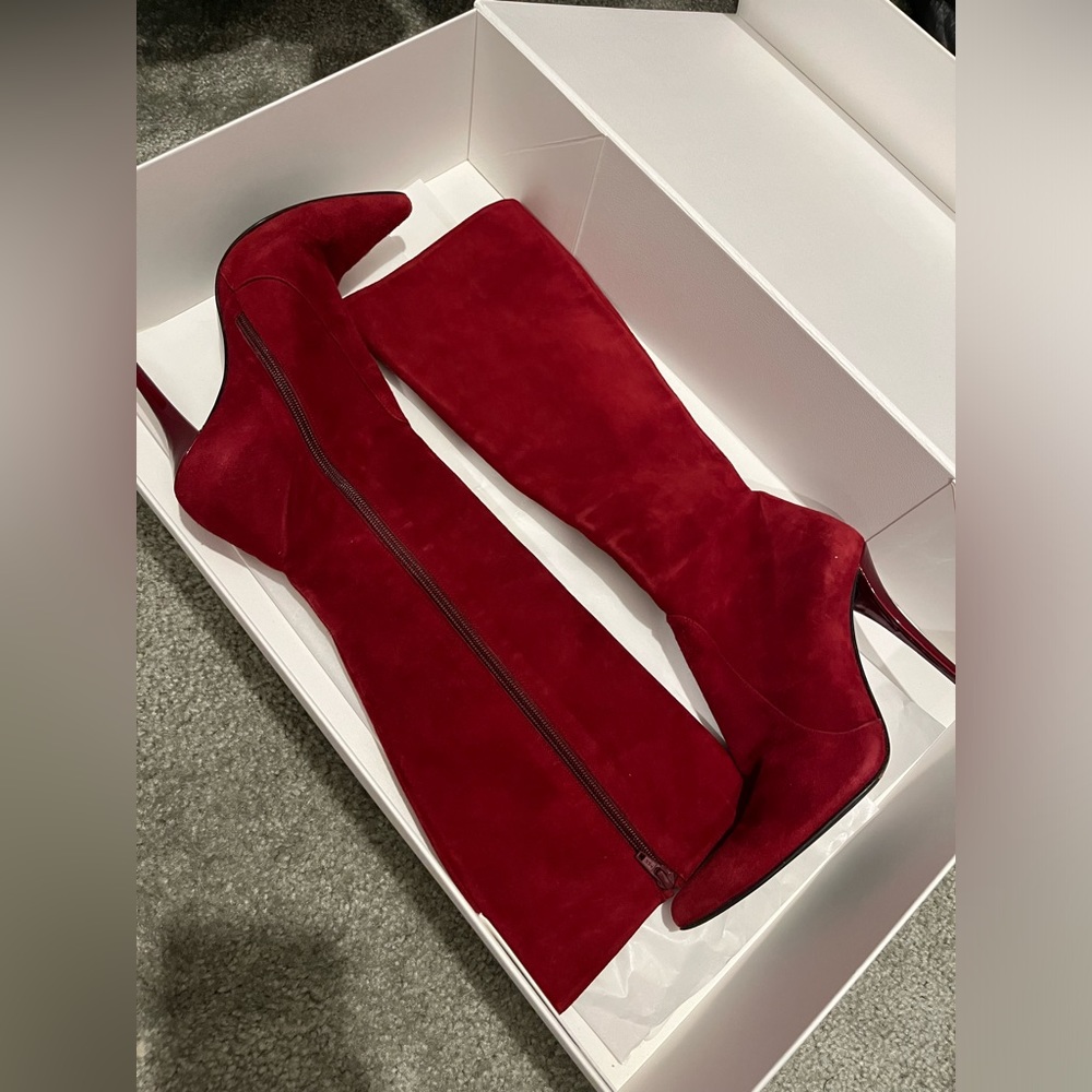 Stuart Weitzman Red Knee-High Boots - Size 8
